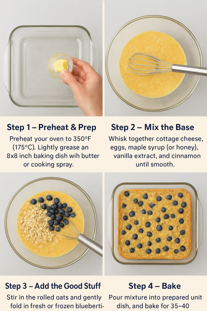Blueberry Cottage Cheese Breakfast Bake Recipe